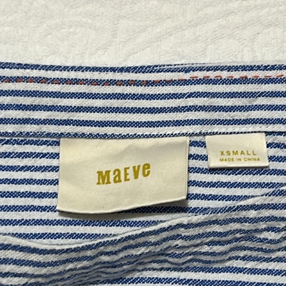 Maeve Anthropologie blue/orange sailor top - Picture 7 of 8